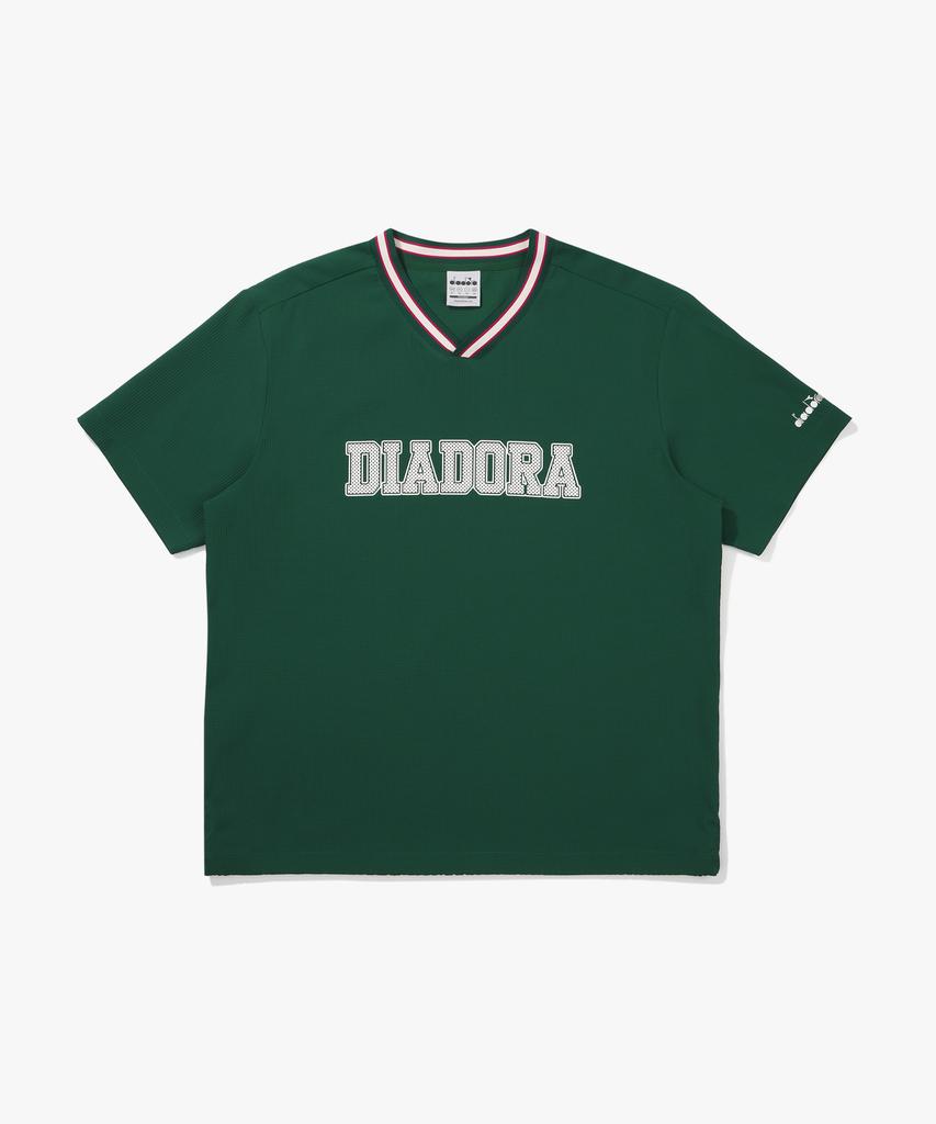 Diadora Ситцевая футболка с коротким рукавом Piste Темно-зеленая
