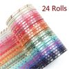 24 Rolls Glitter Pattern Washi Tape Adhesive Sticker Hand Diary Stickers Masking Tape Decorative Christmas DIY Crafts