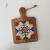 1 PCS Vintage Wooden Thickened Coasters Heat-insulating and Anti-scald Protection Table Cup Pad Flower Kitchen Dishes