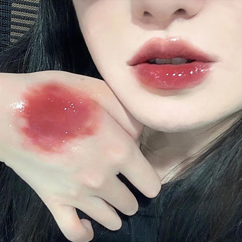 Bear Crystal Frozen Strawberry Lip Gloss - Mirror Finish, Whitening, All-Match Lip Glaze.