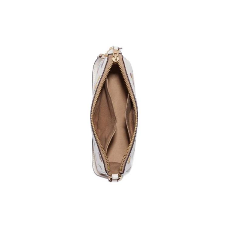 New COACH Nolita Refined Pebbled Leather Pochette, Shoulder Bag, Wrist Bag, Clutch Small Size Women's White CA738-IMCAH