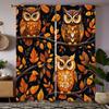 2 Pieces of HD Maple Tree Three Owl Curtains Yellow Tie Digital Printed Curtains Home Decoration Style Decorate Living Room Bedr