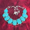 Blue Turquoise Jewelry, 925 Solid Sterling Silver Necklace & Bracelet , Lovely Jewelry Set Wedding Gift ,Handmade Gemstone Jewelry Gift For Love