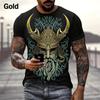 Summer Viking Warriors Graphic 3d Print T Shirt Nordic Style Men's Oversized Short Sleeve Tops Tees Men's Designer Clothing