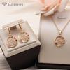 Fashion Gold Color Cubic Zirconia Star Aries Drop Earrings Jewelry Sets For Women Trendy Pendant Necklace Gift