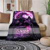 Dark Fantasy Dragon Purple Moon Customized Your Name Blanket Warm Comfortable Soft Blanket For Chair Office Sofa Bed Sofa Office Camping Suitable For