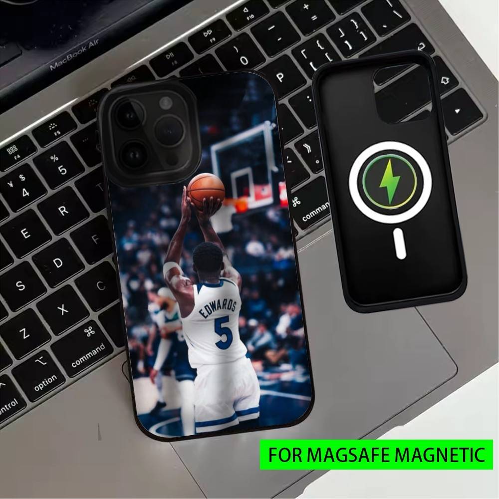 Basketballstar A-Anthony Edwards Phone Case For iPhone17,16,15,14,13,12,11 Plus,Pro Max Magnetic For Magsafe Wireless Charging