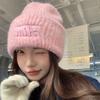 Большая окружность головы шерстяная шапка осень и зима свободная теплая шапка вязаная защитная шапка для ушей женская шапка
