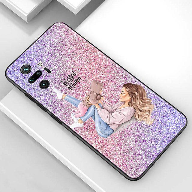 Case For Redmi Note 10 Pro Max 9 9t 9s 8 8t 7 Cover Tpu Fundas For Redmi K40 Pro Plus 9 9a 9c Shell Baby Mom Girl