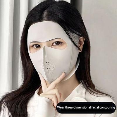1 шт. солнцезащитная маска Traceless Women съемная Facekini Ice Silk Anti-Ultravial Summer Дышащая тонкая крышка для всего лица