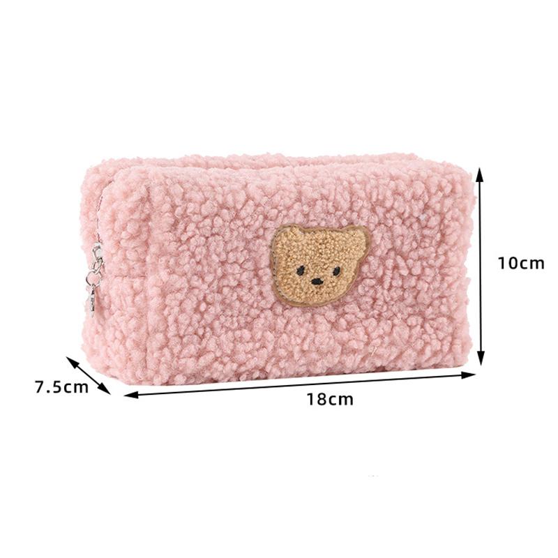 Корейская мультяшная симпатичная косметичка, переносная сумка для хранения туалетных принадлежностей с рисунком из мультфильма, новая мягкая косметичка с принтом медведя