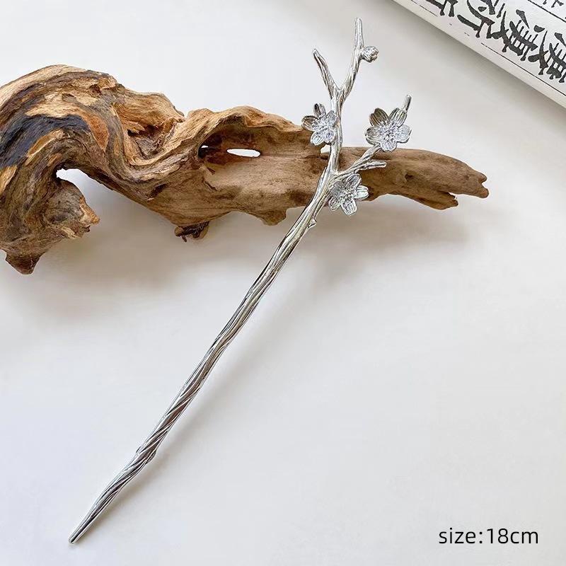 Новые металлические U-образные лунные палочки для волос для женщин, винтажные элегантные китайские заколки для волос с черными кристаллами, аксессуары для волос для самостоятельной прически, подарки