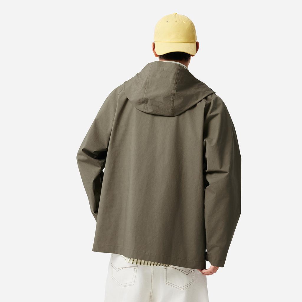 Li Ning Sports Lifestyle Series Hooded Windbreaker Long Sleeve Coat Men Outerwear Military-Green AFDV187-3