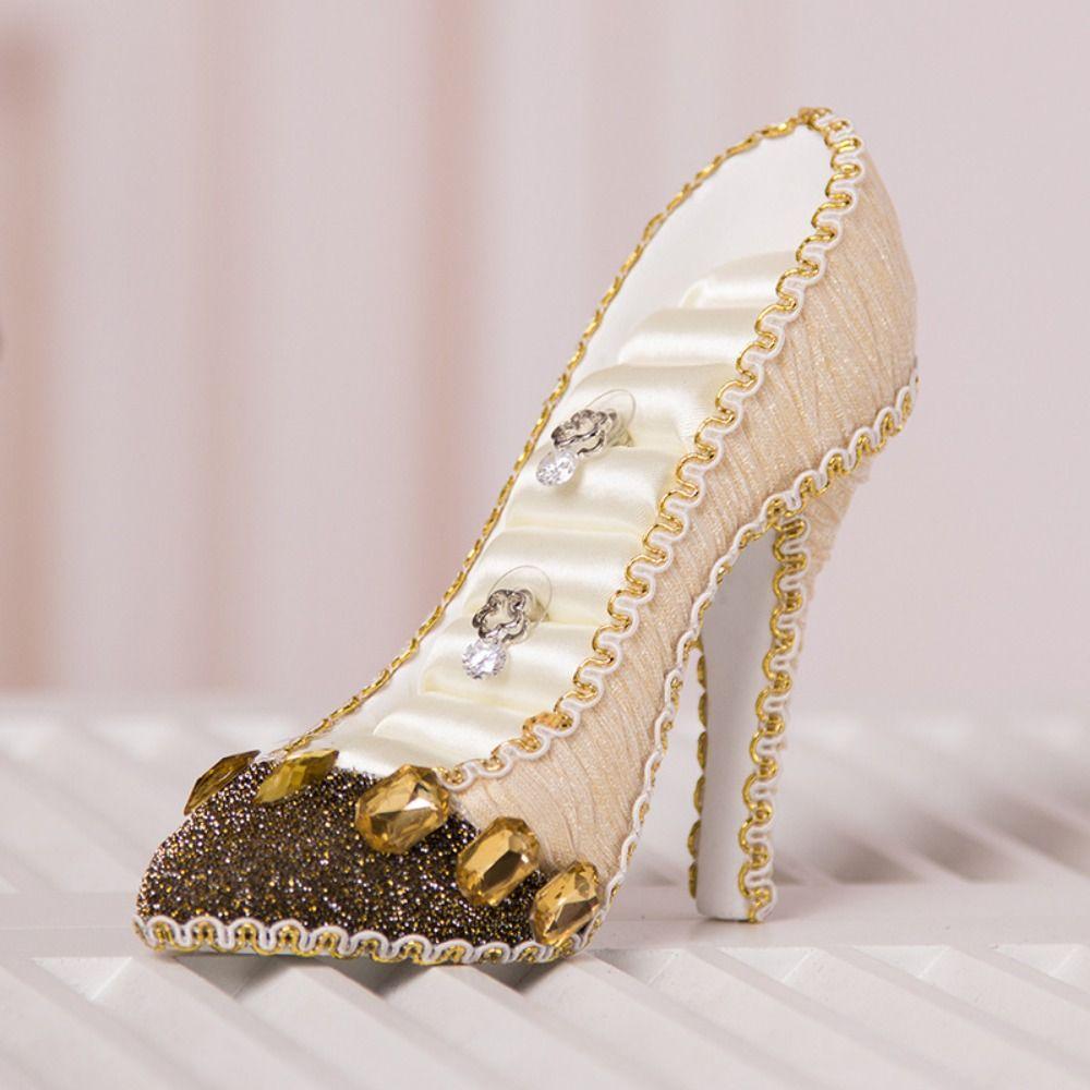 Элегантный бархатный стенд для колец, туфли на высоком каблуке, стойка для ювелирных изделий, дисплей для ювелирных изделий