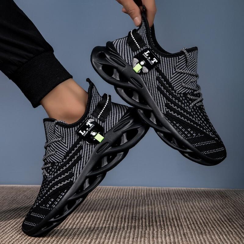 Men Casual Sport Shoes Breathable Lightweight Sneakers Outdoor Mesh Black Running Shoes Athletic Jogging Tennis Walking Shoes