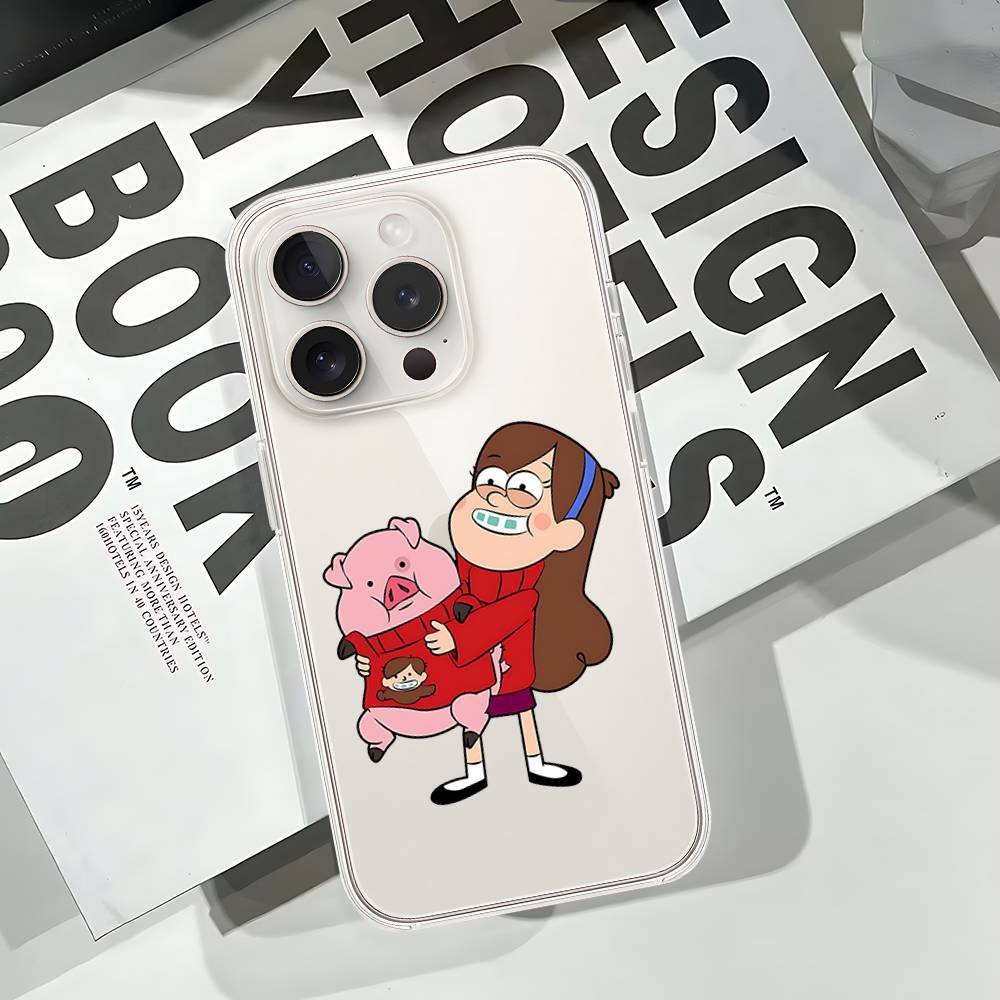 Милый Чехол для Телефона Гравити Фолз-S Мягкий Прозрачный Чехол Для IPhone 17 16 15 14 13 12 11 Pro Max Mini Plus Защитный Чехол