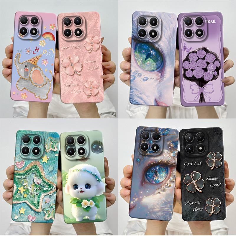New For Xiaomi 15T Pro 15TPro Xiaomi15TPro Phone Case Aesthetic Pretty Butterfly Flowers Soft Silicone Shockproof Back Cover