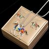 Animal Horses Pendant Necklaces Little Rainbow Horse Jewelry Colorful Enamel Horse Pendant Necklace for Women