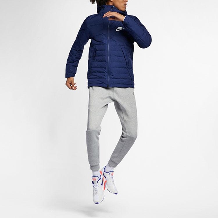 Nike Outdoor Windproof Stay Warm Casual hooded down Jacket Navy Blue Dark blue Men's AJ7947-429