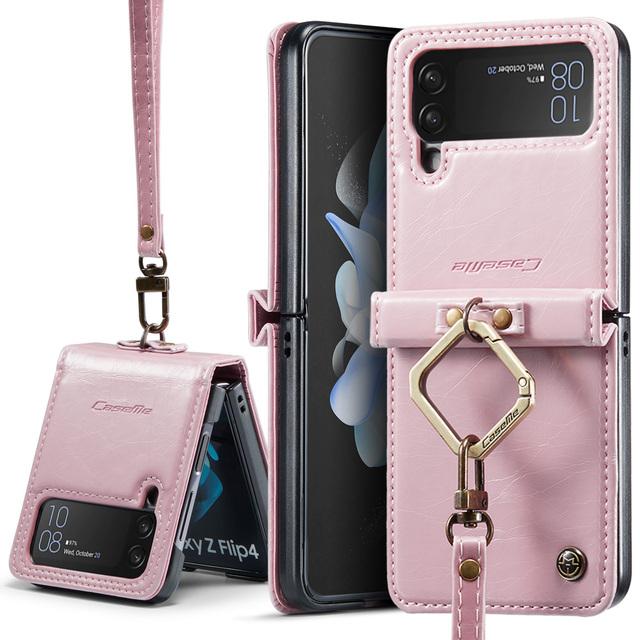 Кожаный чехол Caseme в стиле ретро для Samsung Galaxy Z Flip 4 2022 5g, роскошный магнитный держатель для карт, чехол-кошелек для Galaxy Z Flip 4