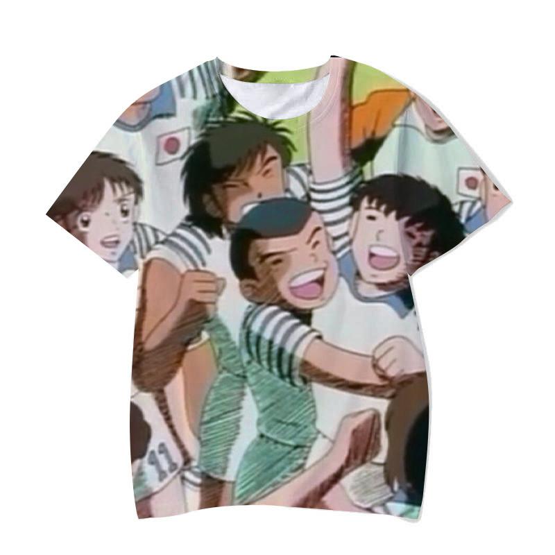 Футболки с героями аниме «Капитан Цубаса» с 3D принтом, уличная одежда для мальчиков и девочек, повседневная модная футболка большого размера с круглым вырезом, детские футболки, одежда