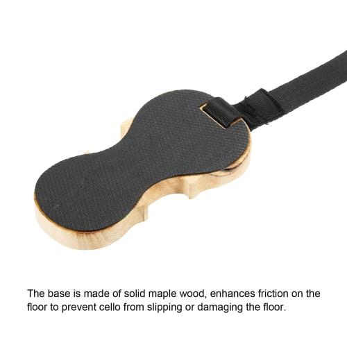 uxcell Cello Endpin Stopper, Wooden Non-Skid Cello Endpin Holder, Cello Floor Protector, 4 Holes, with Adjustable 60cm Strap, Anti-Slip for Cellos