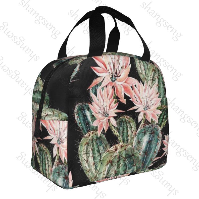 Cartoon cactus Lunch Bag Insulation Bento Pack Aluminum Foil Rice Bag Meal Pack Ice Pack Student Bento Lunch Handbag