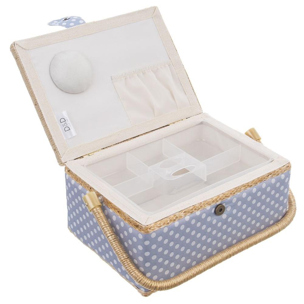 Blue polka dot sewing machine 30x23x16 cm