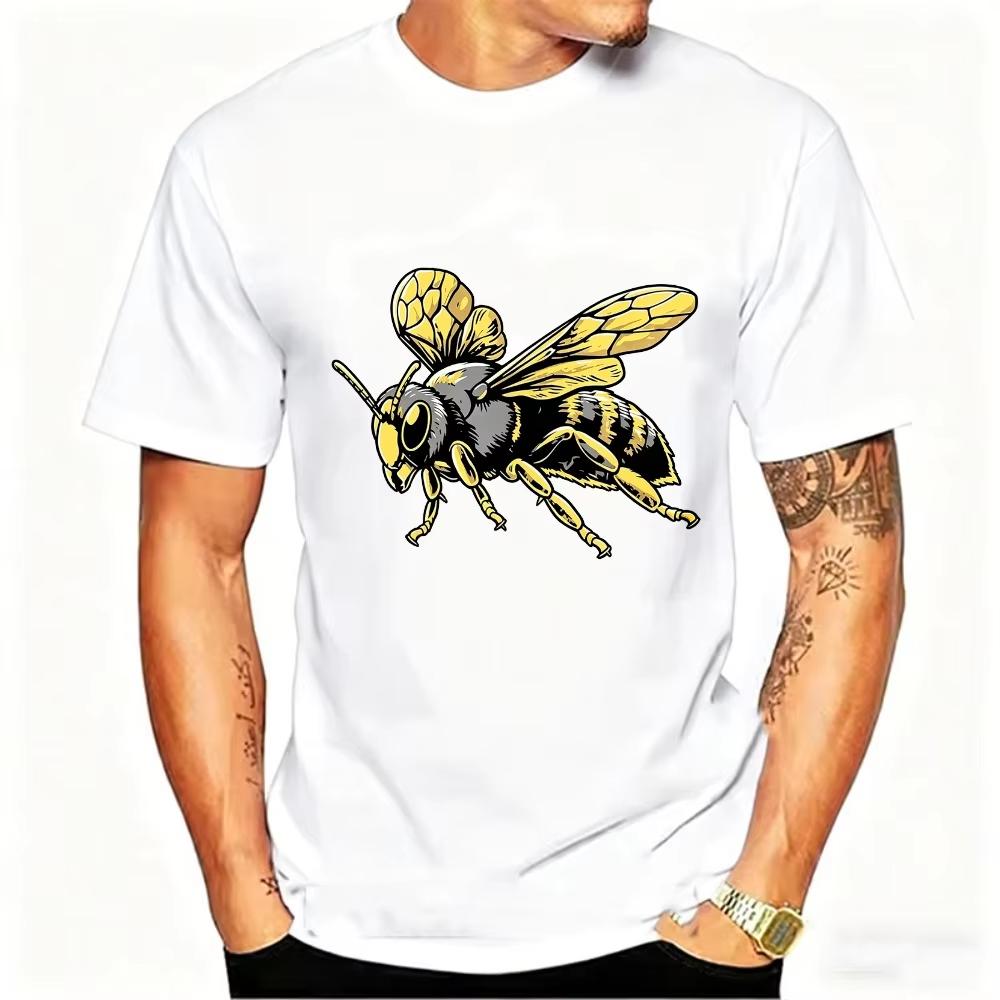 Unisexs Edgy Streetwear Yellow Bee Bold Graphic Print TShirt Summer Short Sleeve Casual Crewneck Top Harajuku Graphic T Shirts
