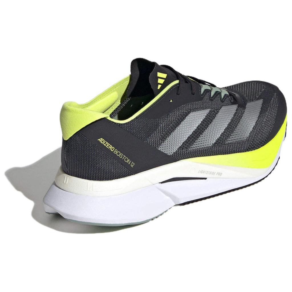 adidas Adizero Boston 12 Удобные Дышащие Низкие Беговые Кроссовки Мужские Черно-Желтые JI4477