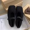 Fur Women Ballet Flats Shoes Shallow Square Toe Mary Jane Cotton Shoes Woman 2025 Trend Winter Warm Elegant Dress Loafers Shoes