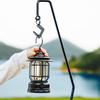 Retro Style LED Camping Lantern with Handle 20-200LM Dimmable Portable Lamp Rechargeable Hands-Free Flashlight Capacity Battery Emergency Lighting