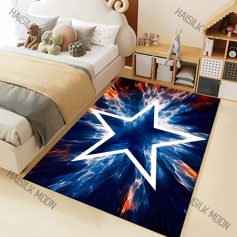 1PC Creative Five-pointed Star Pattern Carpet for Living Room Bedroom Bedside Floor Mat Sofa Table Area Rugs Home Decor