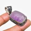 Sage Amethyst Gemstone Handmade 925 Silver Plated Jewelry Pendant 1.70"