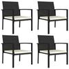 Set of Garden Dining Chairs In Black Braided Resin - vidaXL