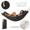 Hamac boho jardin et camping, 2 personnes, 200 x 150 cm, 240 kg, avec sac - Campela (CA1700GRY)