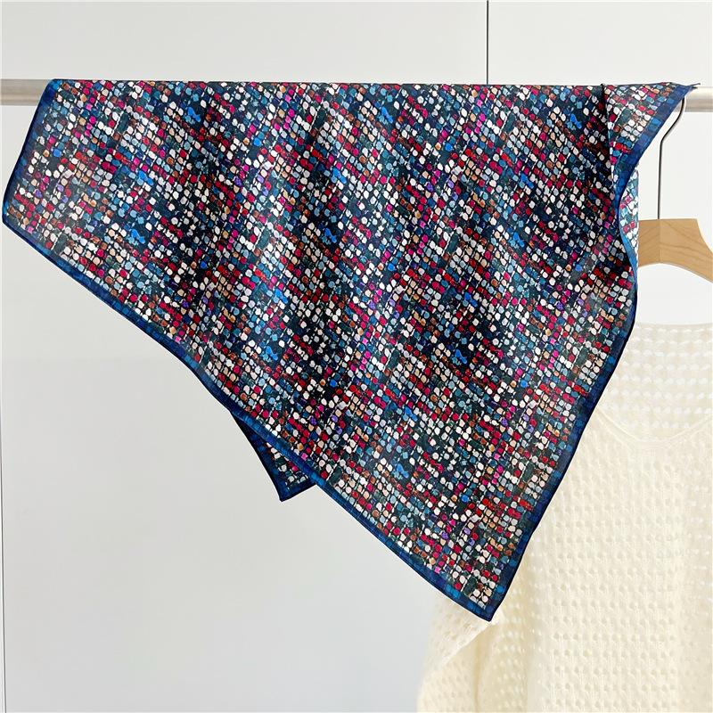 Silk Silk Scarf Women'S Season Versatile Elegant French 70Cm Chinese Square Scarf Mulberry Silk Scarf Multifunctional Shawl