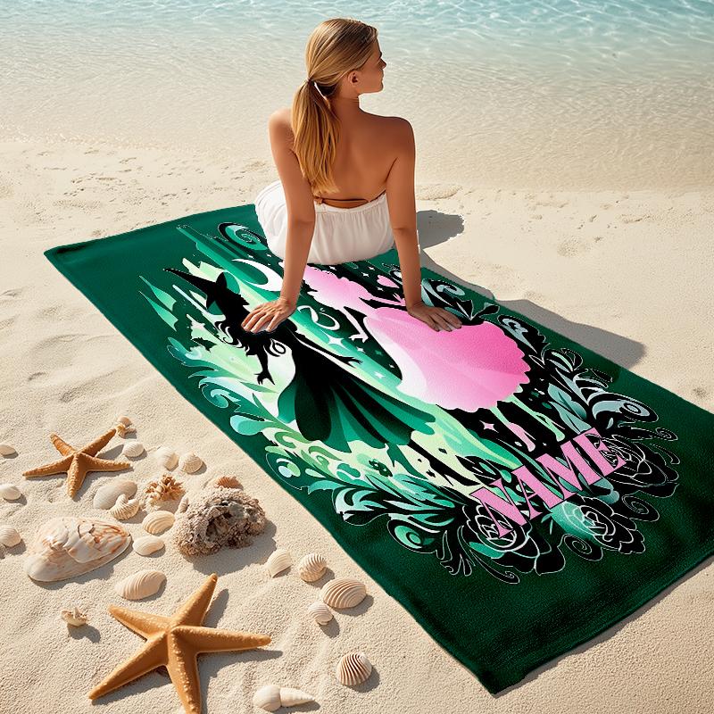 Personalized Fantasy Princess Crown Beach Towel Microfiber Beach Towel Thin Absorbent for Beach Swimming Yoga Bath Sports. 0910263