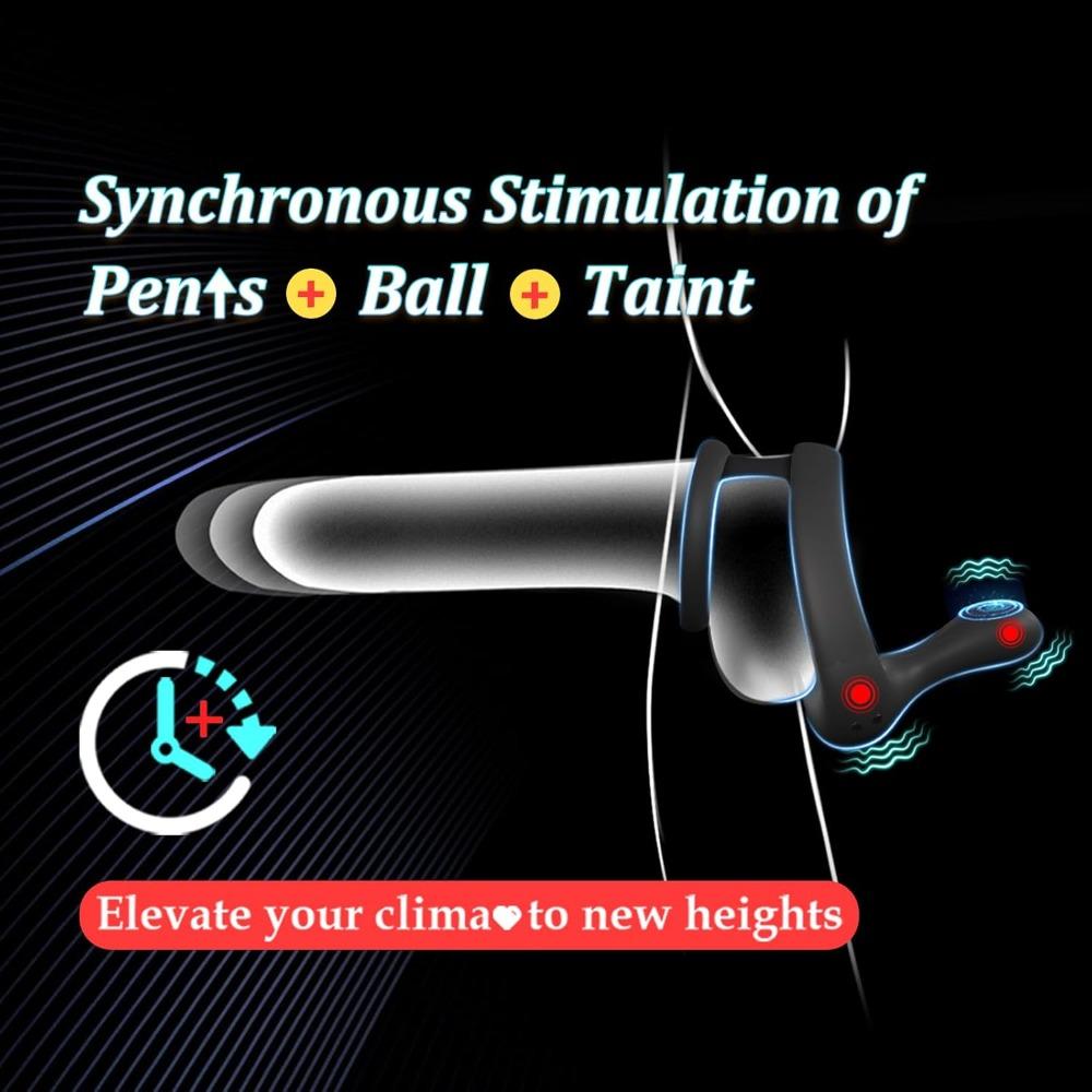 Vibrating Silicone Cock Ring - Dual Motors 9 Vibration Modes Remote Control Couples Male Sex Toy for Men