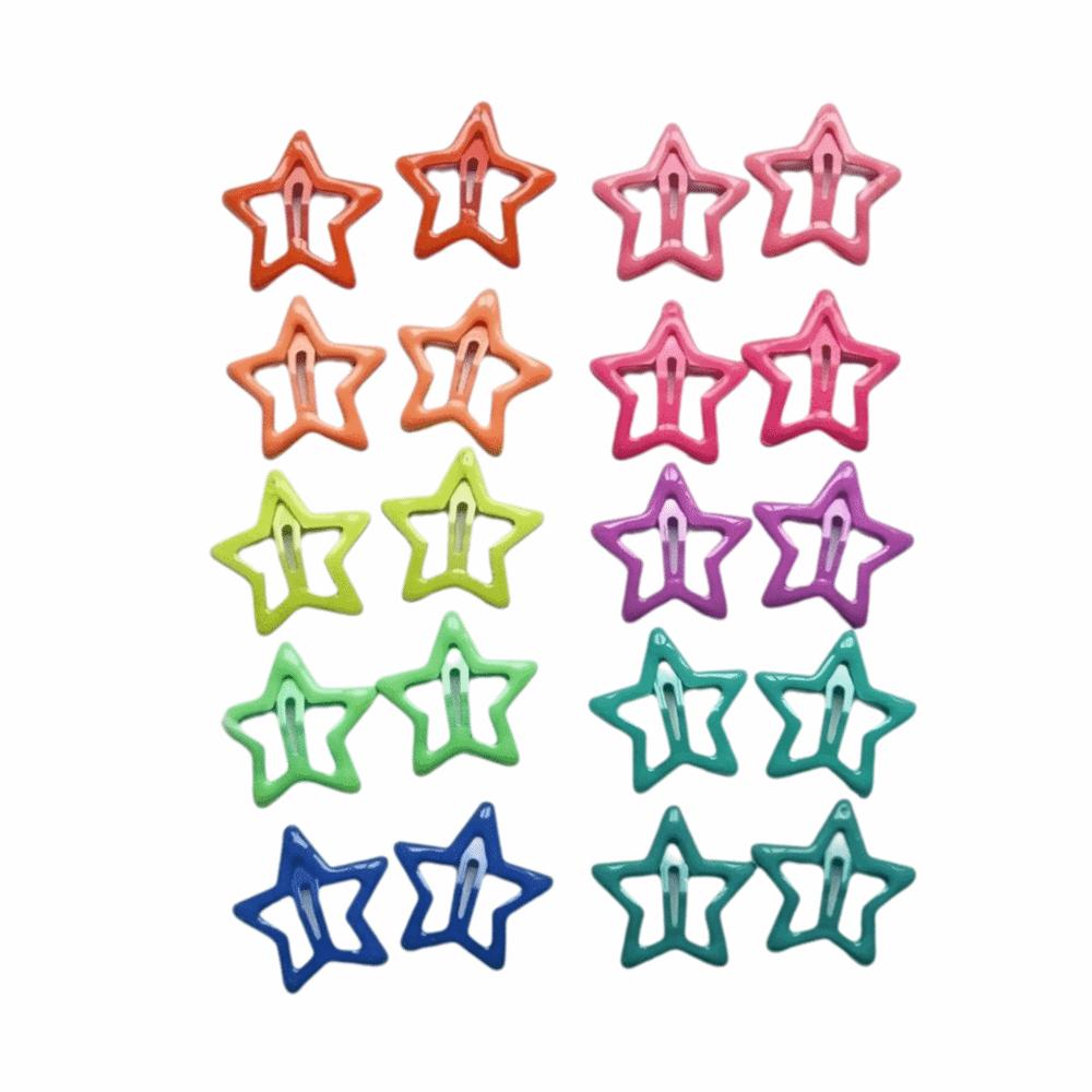 20Pcs Trendy Luminous Star Hairpin Colorful Mini Luminous Barrettes Festival Occasion