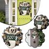 Halloween Ghosts Wreath Cartoon Smile Ghosts Autumn Wreathes Home Party Hanging Pendant Decoration Supplies