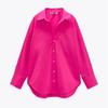 Women Turn Down Collar Elegant Office Basic Candy Color Shirts Long Sleeve Solid Color Work Wear Blouses