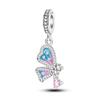 New 925 Sterling Silver Parrot Butterfly Flamingo Animal Charms Bead Fit 925 Original Bracelet Fine DIY Birthday Jewelry