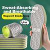 JVBV 3 Pairs Men's Deodorant Insoles Sweat-Absorbing Breathable Anti-Odor Thin Sports Insoles Size 43-44
