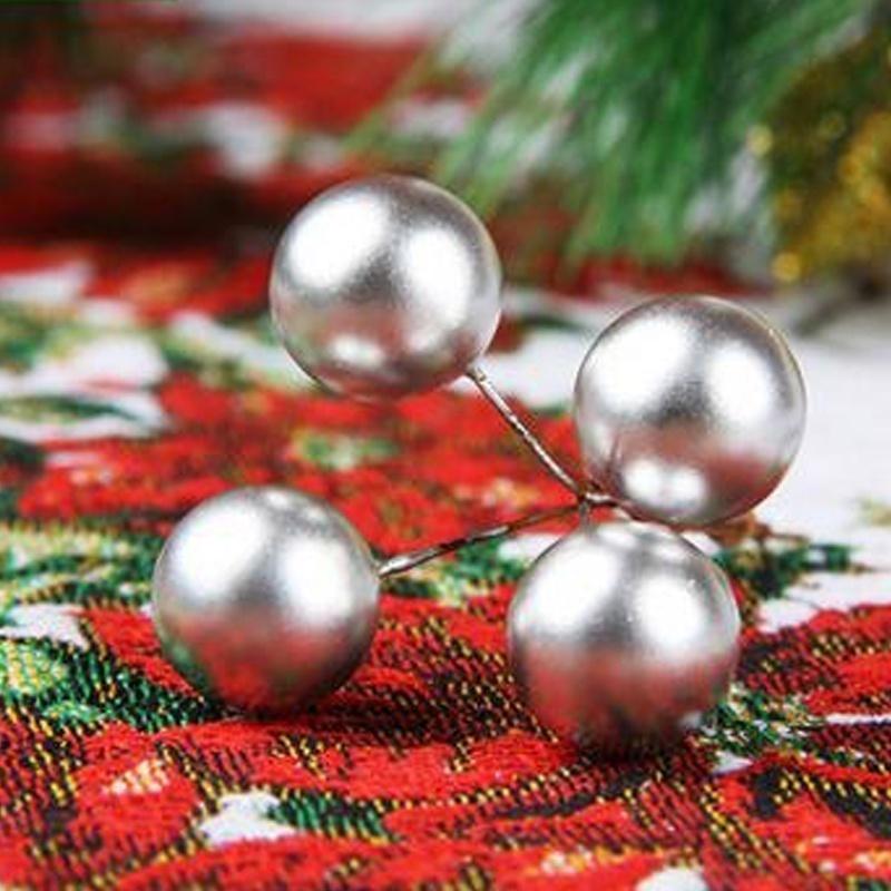 50Pcs Christmas Red Holly Berries Ornament