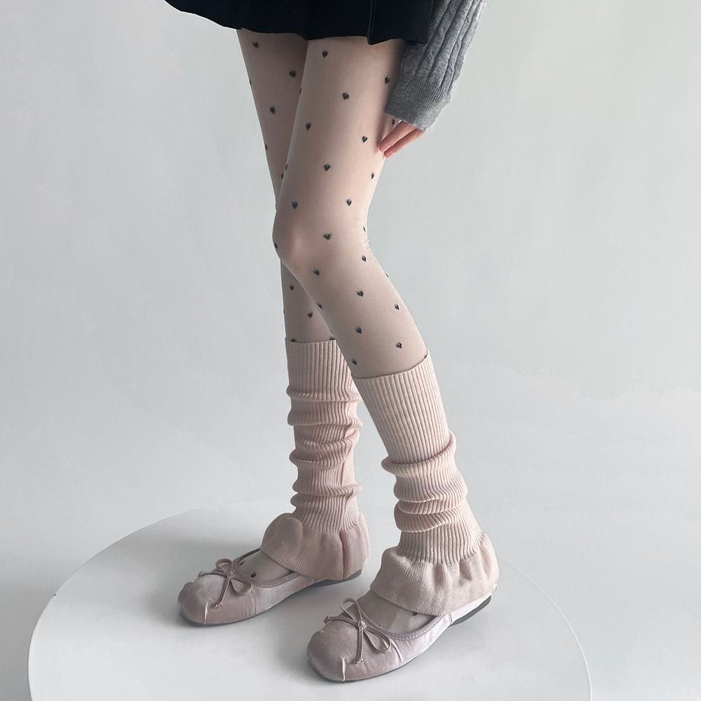 Ballet Style Knitted Foot Cover Y2K Women Leg Warmers Fashion Mid-tube Socks Girl