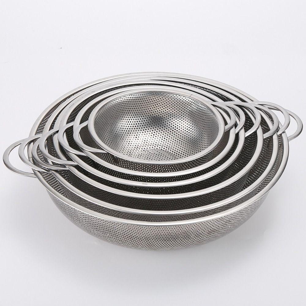 Ручки мелкоячеистое сито из нержавеющей стали для мытья риса Новые сетчатые корзины