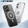 KEYSION Противоударный прозрачный матовый чехол для MagSafe для iPhone 16 Plus Мягкий силиконовый + прозрачный чехол для задней панели телефона из поликарбоната для iPhone 16