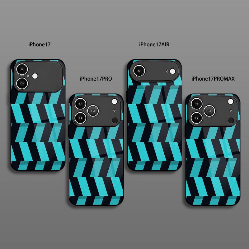 Синий диагональный узор 2D чехол для телефона для iPhone 17 16 15 14 13 12 11 X XR XS Max Pro 8 plus - Стеклянная защитная крышка
