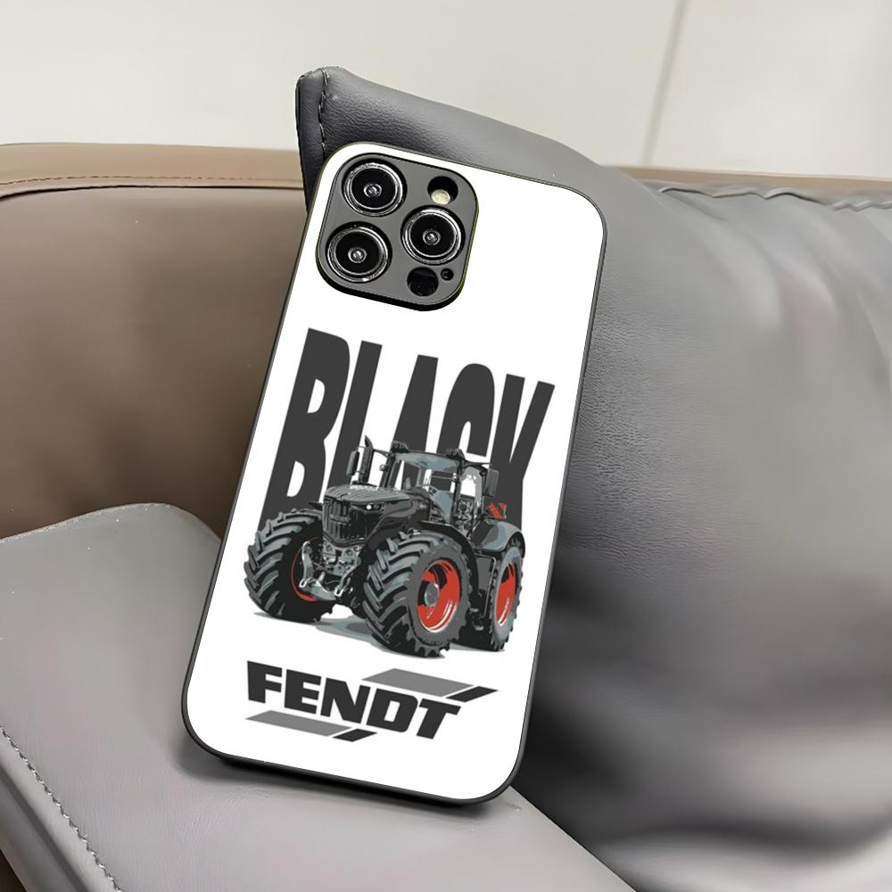 Чехол для телефона Fendt для Iphone 16 15 14 12 11 13 Pro Max Mini 8 X Xr Xs Puls Черное Стеклянное Покрытие